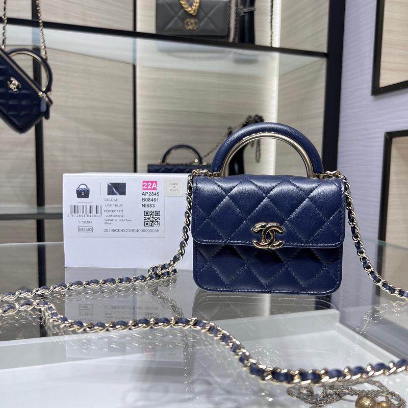 Chanel Handbags AP2845 Sheepskin Royal Blue